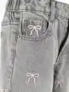 Bild 3 von Mädchen Jeans mit Schleifen Stickerei Grau