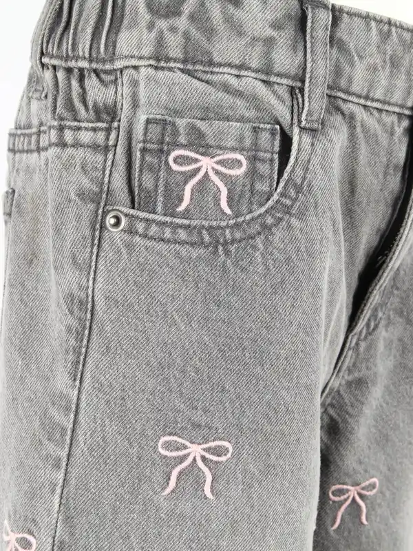 Bild 3 von Mädchen Jeans mit Schleifen Stickerei Grau