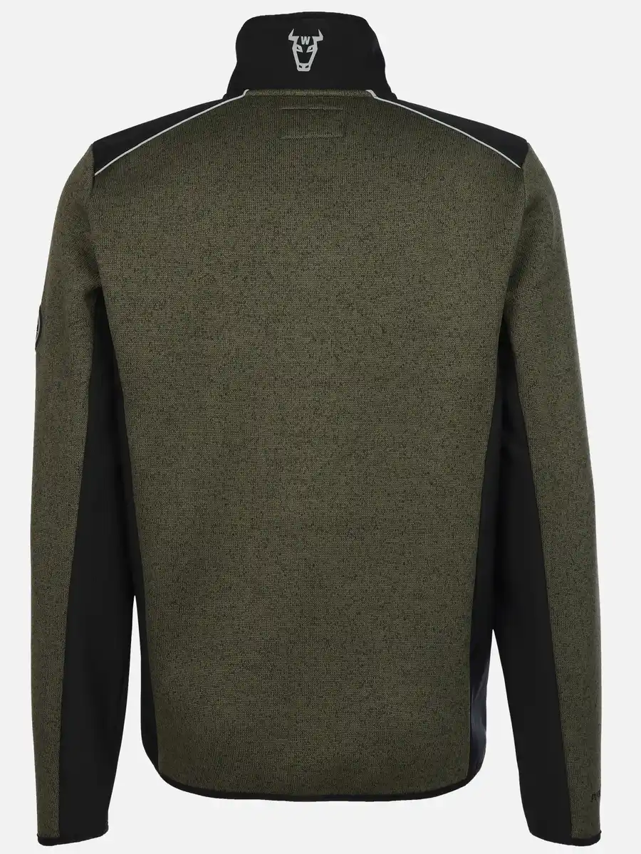 Bild 2 von Herren Strickfleecejacke mit vielen Details Oliv