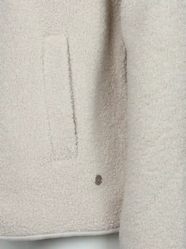 Bild 3 von Damen Teddyfleece-Cardigan mit Kapuze Beige
