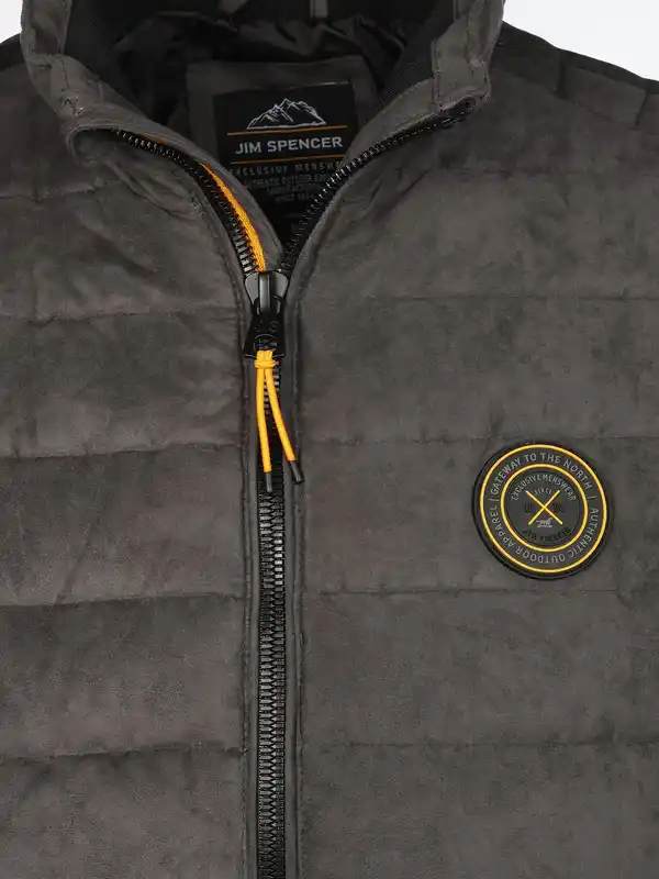 Bild 3 von Herren Steppweste in Velour Optik Grau