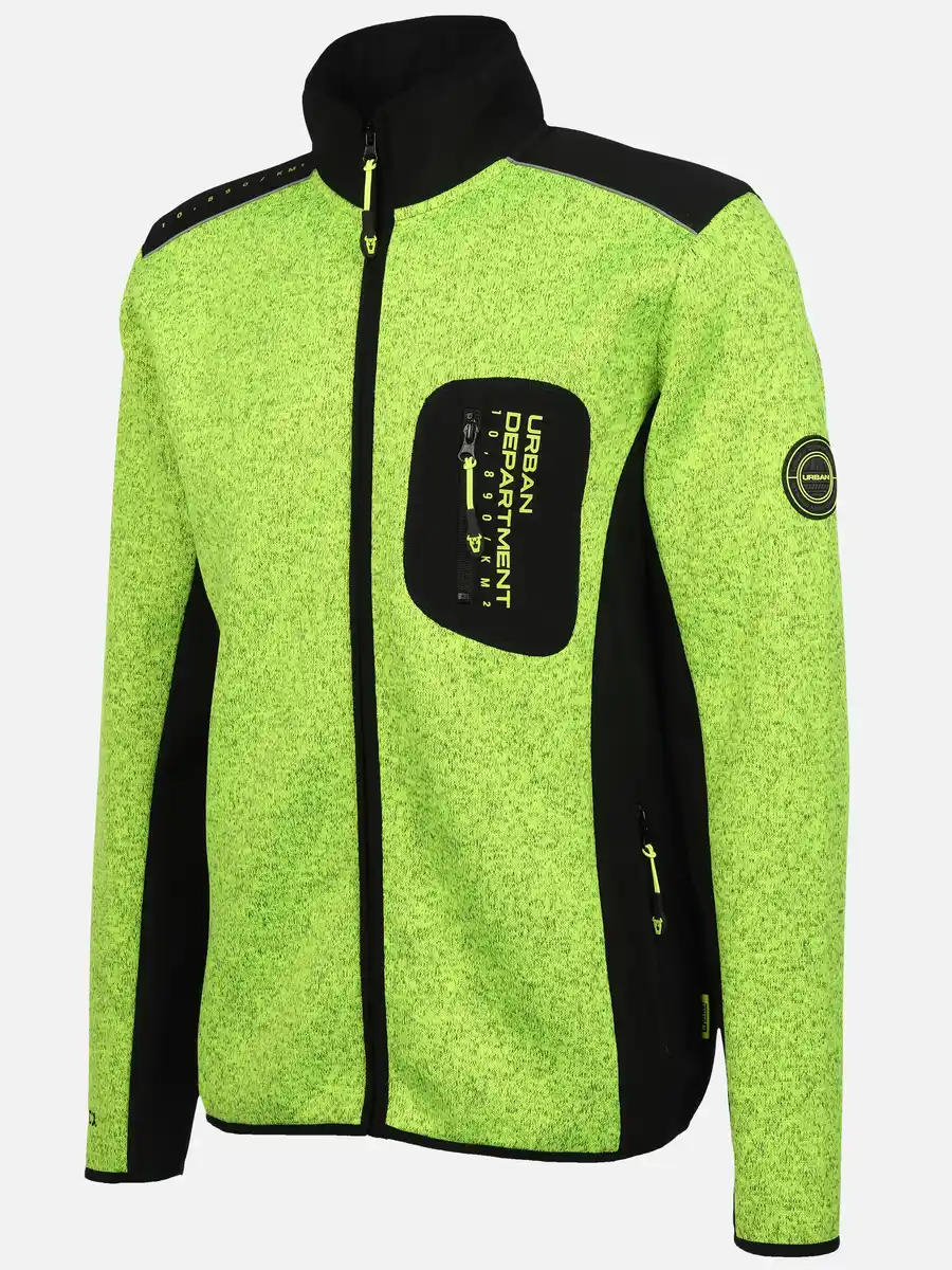 Bild 3 von Herren Strickfleecejacke mit vielen Details Gelb