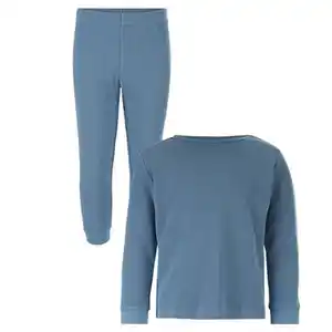 LILY & DAN Kinder-Waffel-Piqué-Pyjama, Blau, 86/92