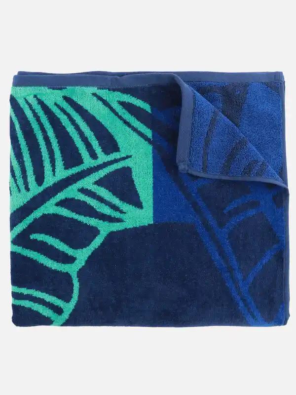 Bild 2 von Strandtuch mit Blättermotiv 86x160cm Blau