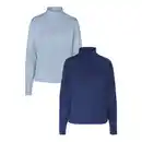 Bild 1 von UP2FASHION WOMEN Damen Langarmshirt 2er-Set, Marineblau/Blau, S 36/38