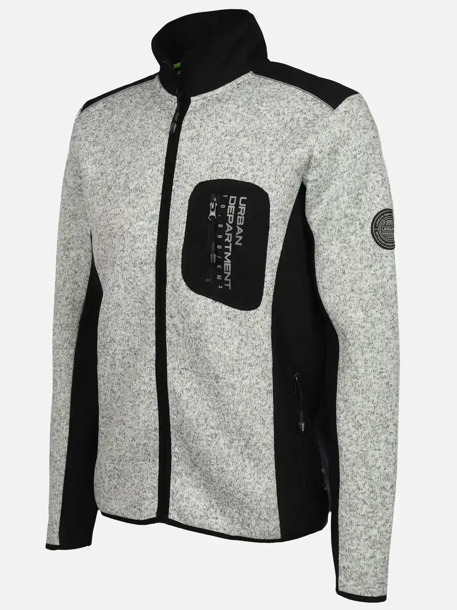 Bild 3 von Herren Strickfleecejacke mit vielen Details Grau
