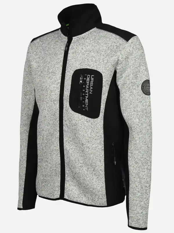 Bild 3 von Herren Strickfleecejacke mit vielen Details Grau
