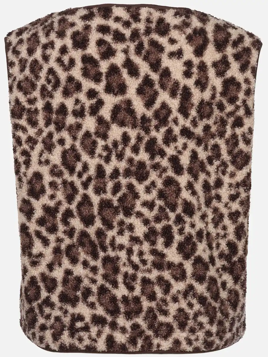 Bild 2 von Damen Teddyfleece Weste mit Leoprint Weiß