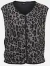 Bild 1 von Damen Teddyfleece Weste mit Leoprint Schwarz