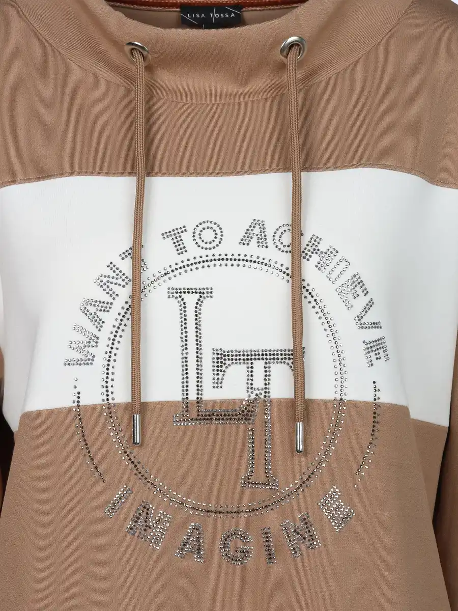 Bild 3 von Damen Sweatshirt mit Strasselementen Braun
