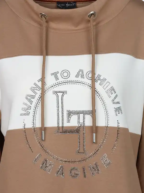 Bild 3 von Damen Sweatshirt mit Strasselementen Braun