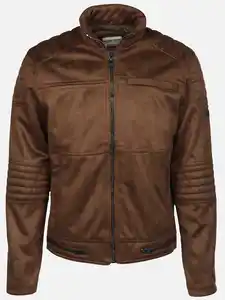 Herren Bikerjacke in Velouroptik Braun