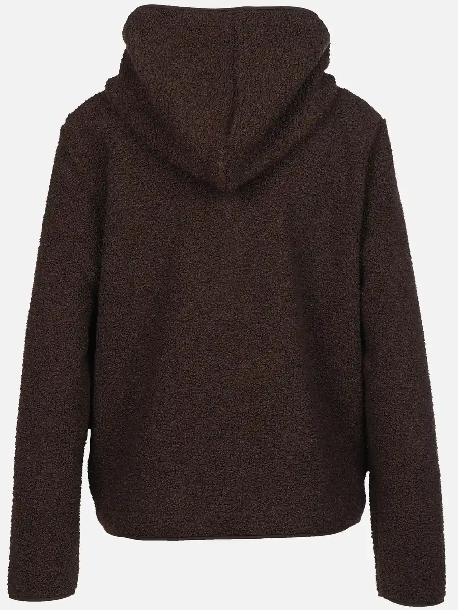 Bild 2 von Damen Teddyfleece-Cardigan mit Kapuze Braun