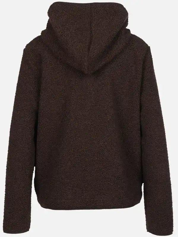 Bild 2 von Damen Teddyfleece-Cardigan mit Kapuze Braun