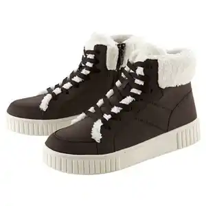 UP2FASHION WOMEN Damen Warmfutter-Sneaker, Braun, 37
