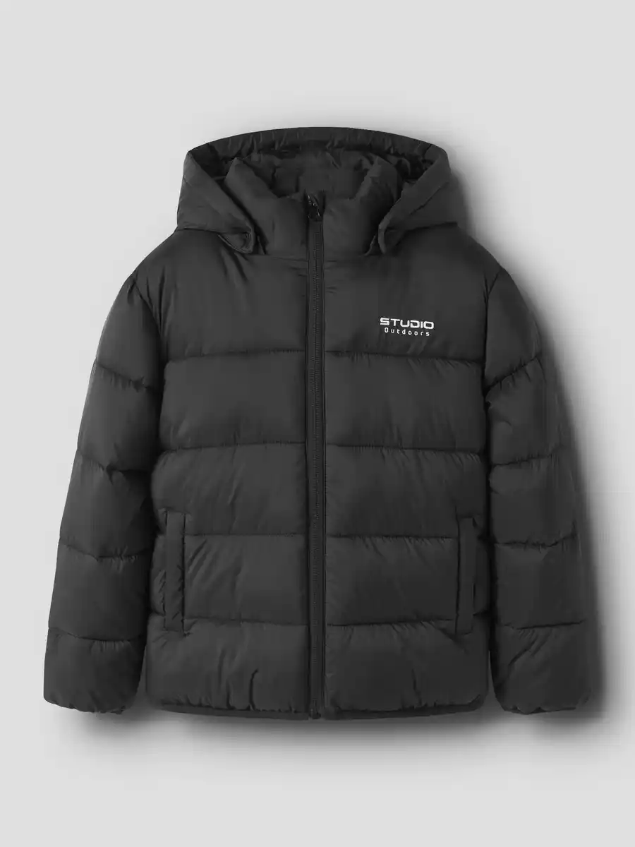 Bild 3 von Jungen Steppjacke mit abnehmbarer Kapuze Schwarz