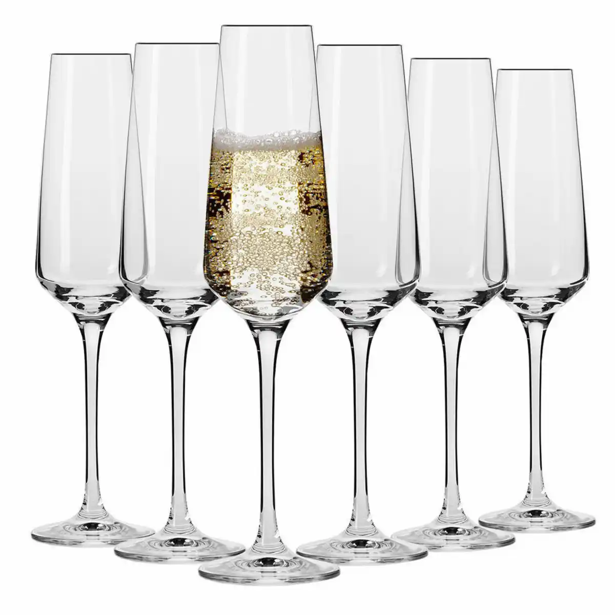 Bild 1 von Krosno Glass Sektgläser, Transparent, Glas, 0.2 L, Rund, geschmacks- und geruchsneutral, Essen & Trinken, Gläser, Champagnergläser & Sektgläser
