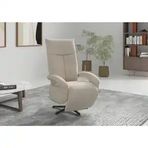 Sit & More Relaxsessel ZOE E, Sand, Metall, 74x112x82 cm, Goldenes M, Oeko-Tex® Standard 100, Made in Europe, DGM-Klimapakt, Sitzfläche 360° drehbar, gepolsterte Armlehnen, Wohnzimmer, Sessel, Rel