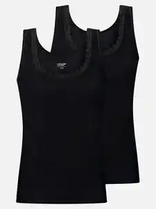 Damen Trägertop im 2er Pack Schwarz