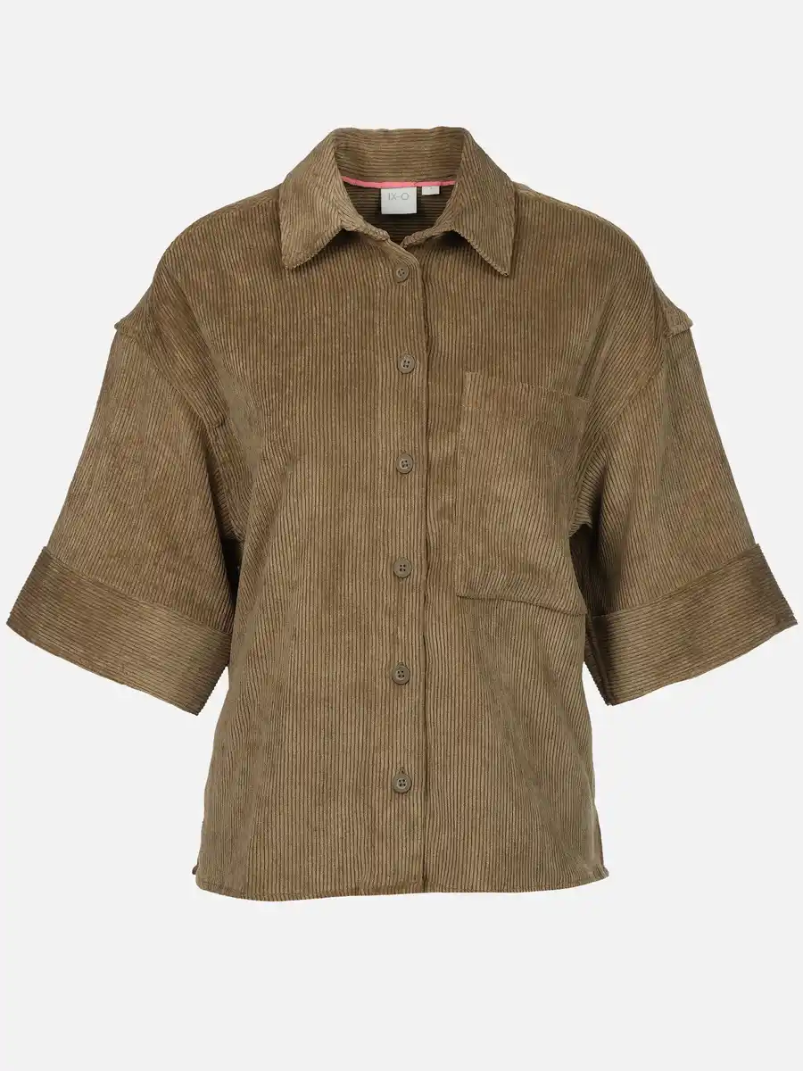 Bild 1 von Damen Cordbluse mit kurzem Arm Oliv