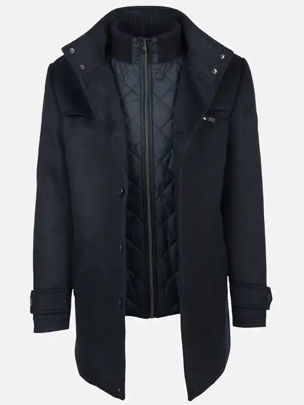 Bild 3 von Herren Wollmantel im 2in1 Look Blau