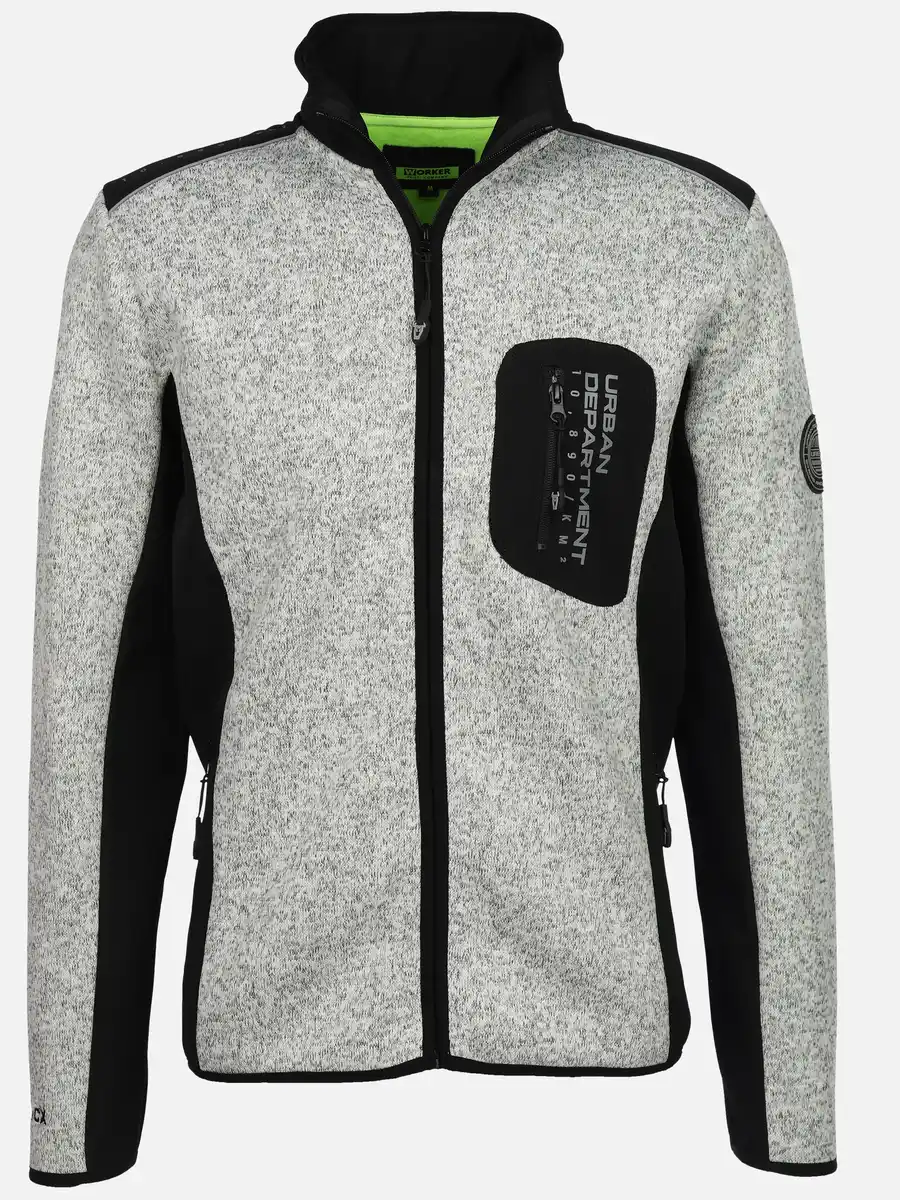 Bild 1 von Herren Strickfleecejacke mit vielen Details Grau