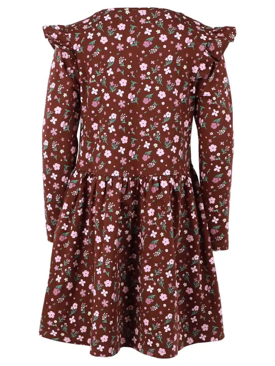 Bild 2 von Mädchen Kleid mit Alloverprint und passendem Täschchen Braun