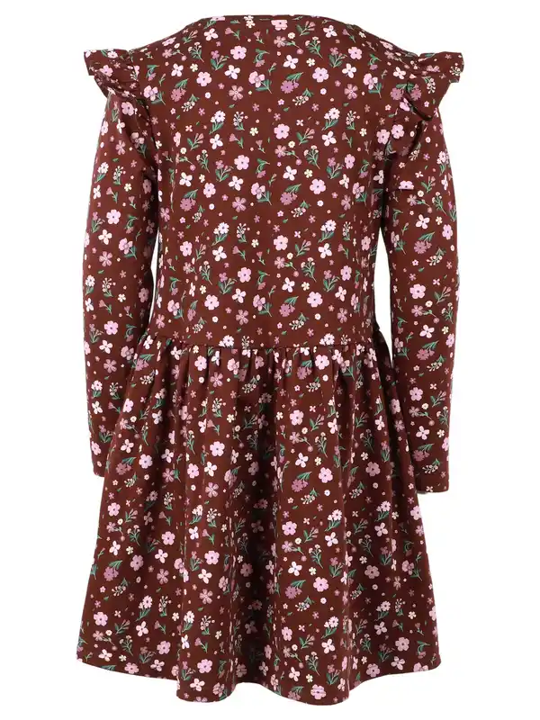 Bild 2 von Mädchen Kleid mit Alloverprint und passendem Täschchen Braun
