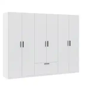Drehtürenschrank Milos 6T1S Weiß, Weiß