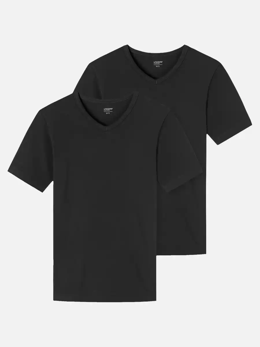 Bild 1 von Herren Unterhemd mit Ärmel im 2er Pack Schwarz