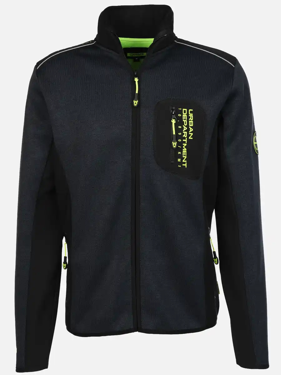 Bild 1 von Herren Strickfleecejacke mit vielen Details Blau