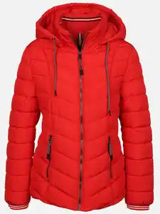 Damen Steppjacke mit Kapuze Rot