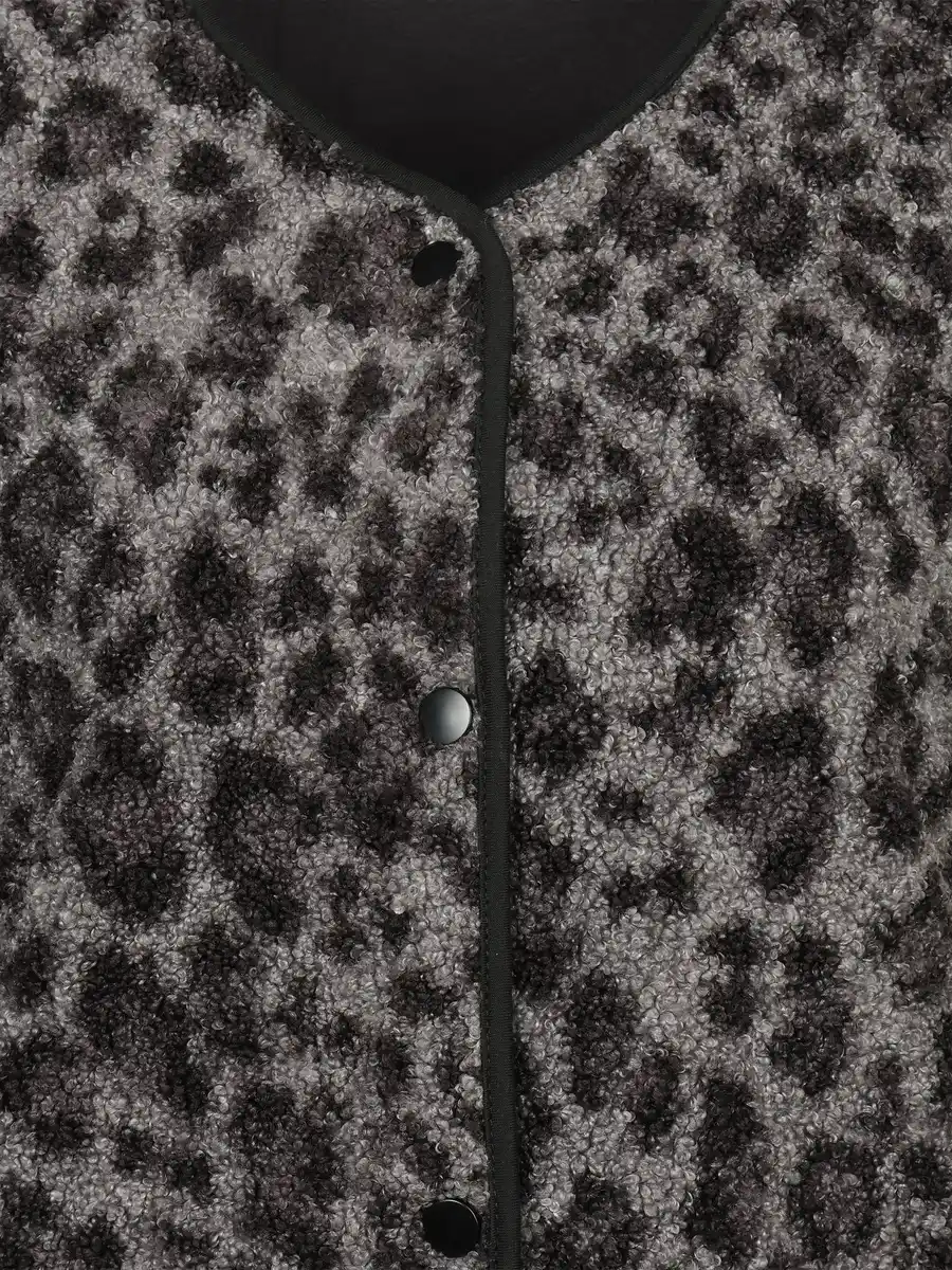 Bild 3 von Damen Teddyfleece Weste mit Leoprint Schwarz