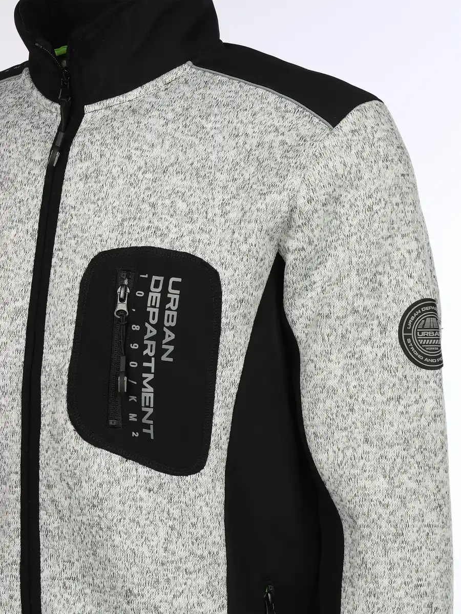 Bild 4 von Herren Strickfleecejacke mit vielen Details Grau