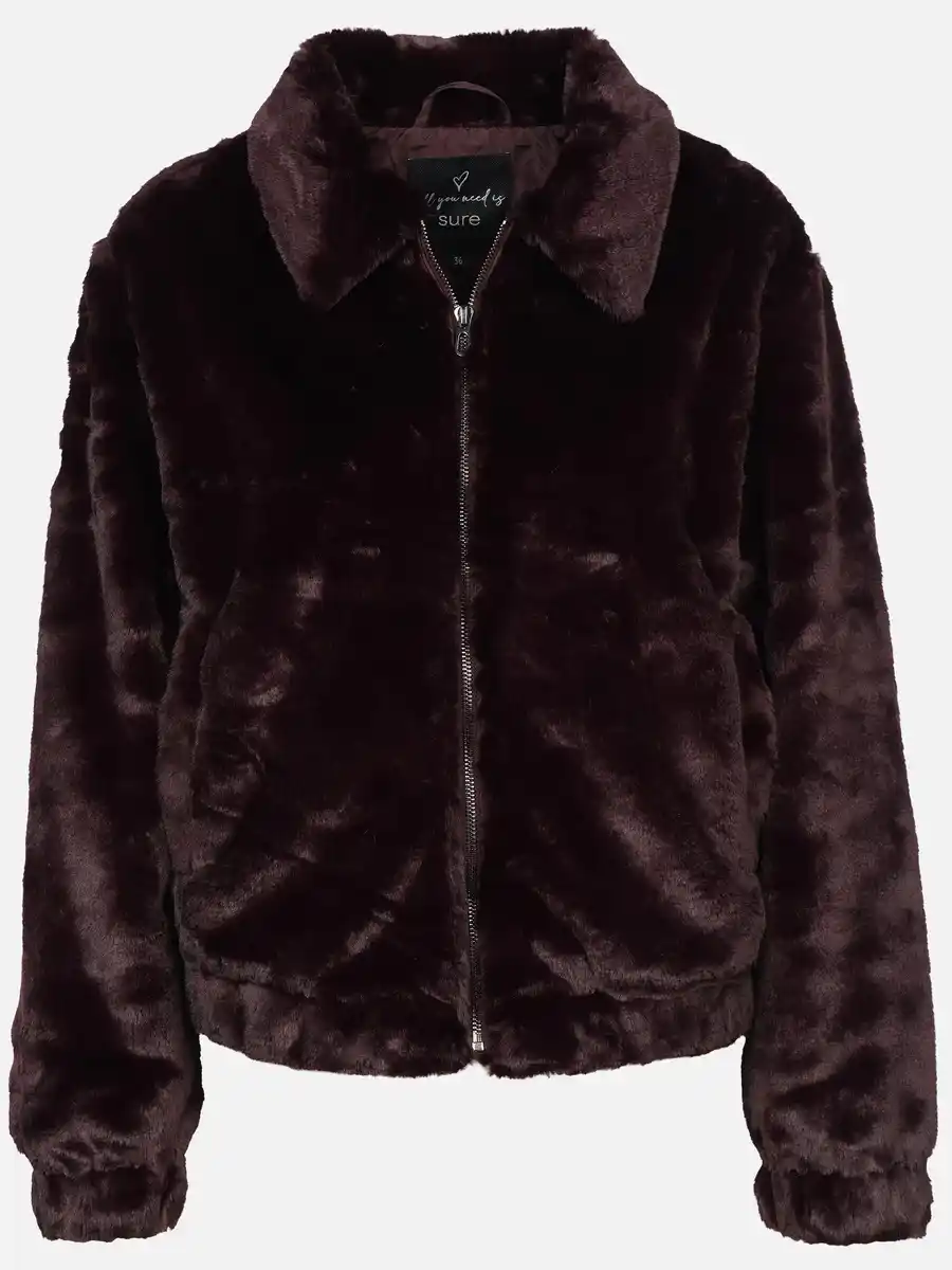 Bild 1 von Damen Kunstfell Jacke in kurzer Form Rot