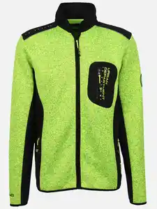 Herren Strickfleecejacke mit vielen Details Gelb