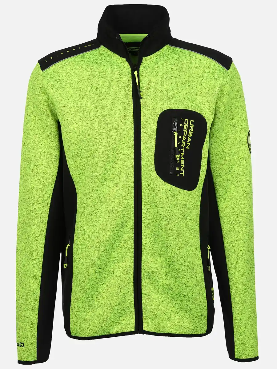 Bild 1 von Herren Strickfleecejacke mit vielen Details Gelb