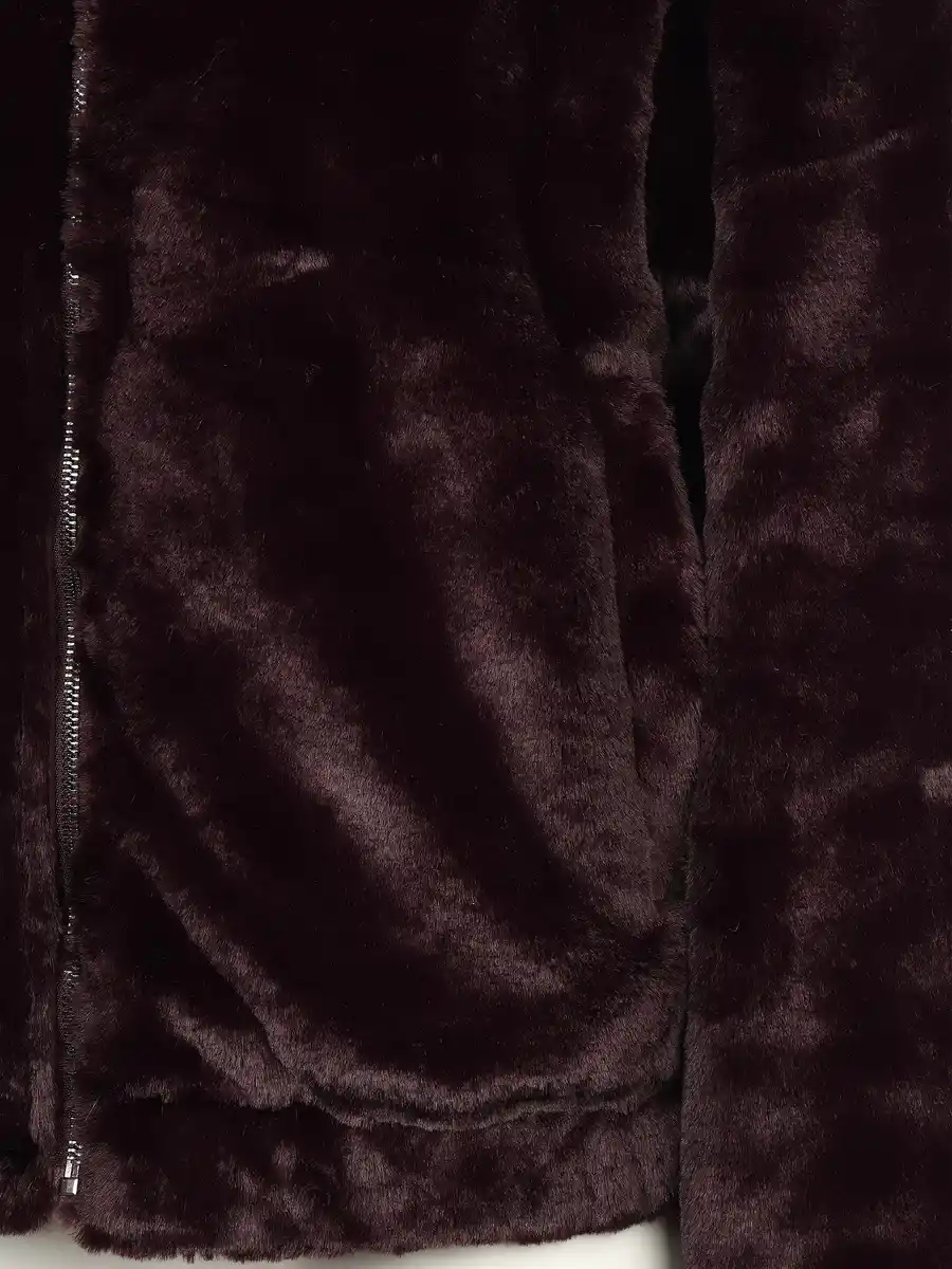 Bild 4 von Damen Kunstfell Jacke in kurzer Form Rot