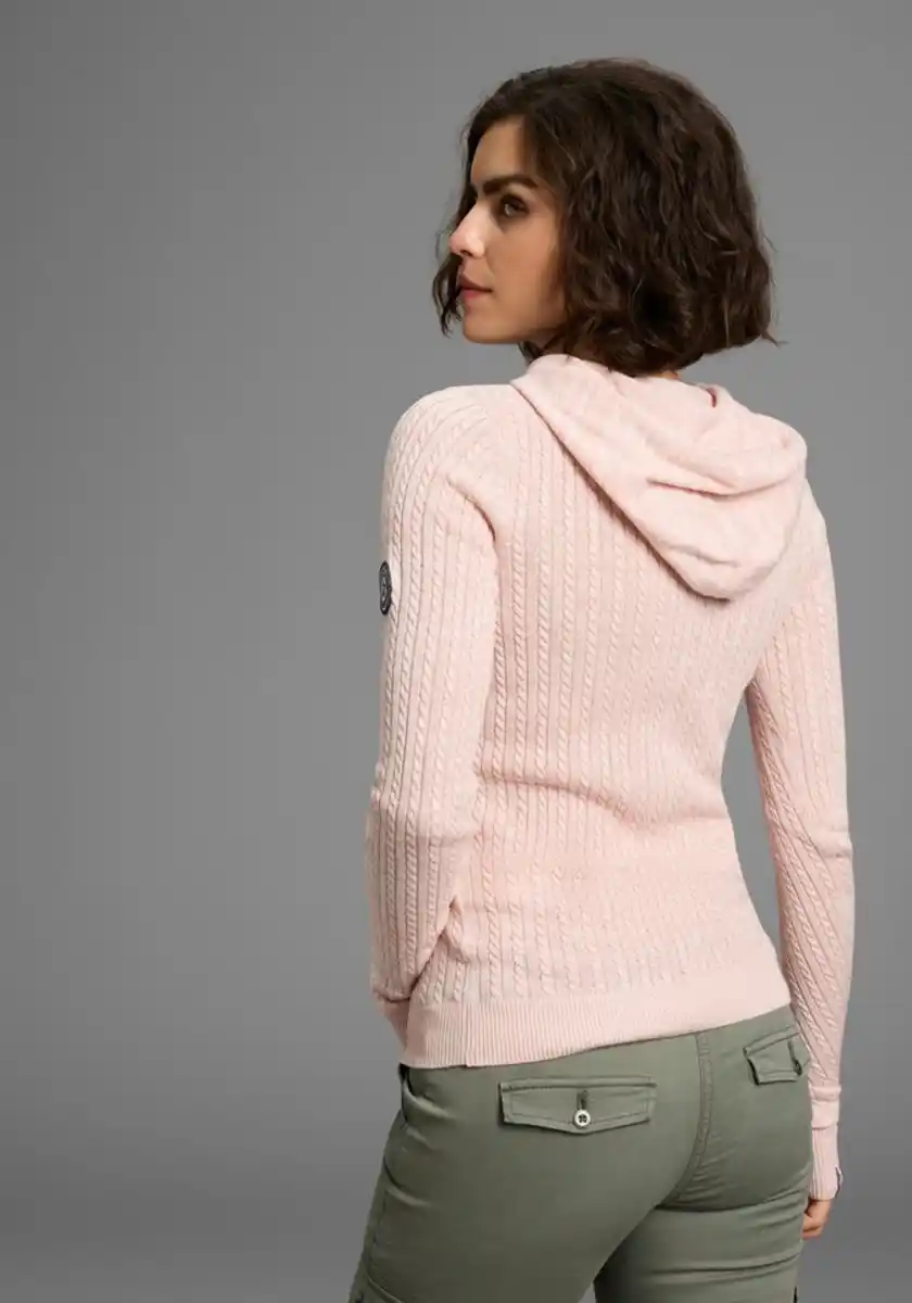 Bild 1 von KangaROOS Kapuzenpullover im feinen Zopf-Strick-Design
