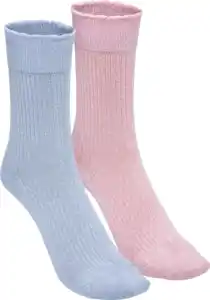 IDEENWELT 2er Set Glitzersocken hellblau/rosa Gr. 39/42