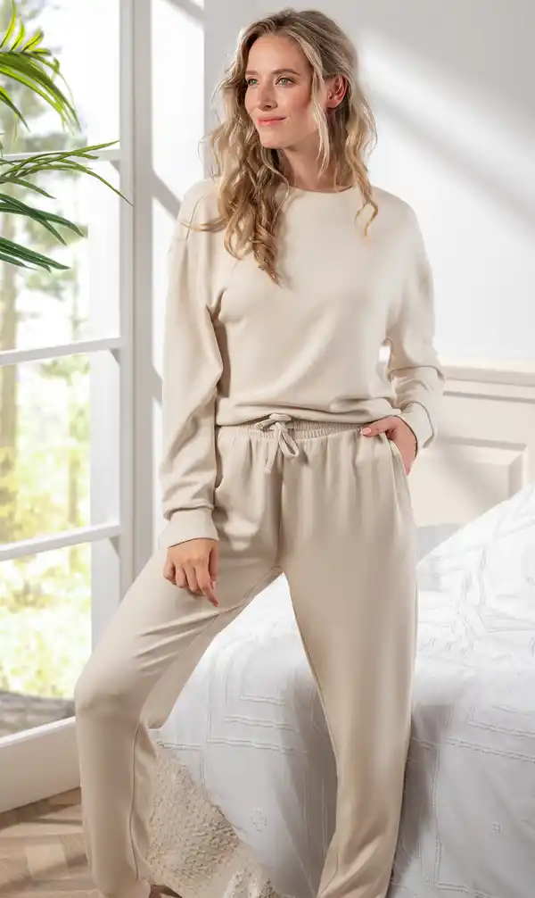 Bild 3 von IDEENWELT Lounge-Sweatshirt beige Gr. L