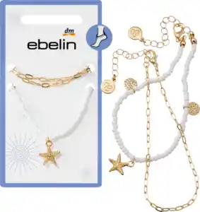 ebelin Fußketten mit Seestern, Gold-Optik, 2 St