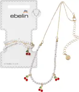 ebelin Halskette mit Perlen & Kirschen, Gold-Optik, 1 St