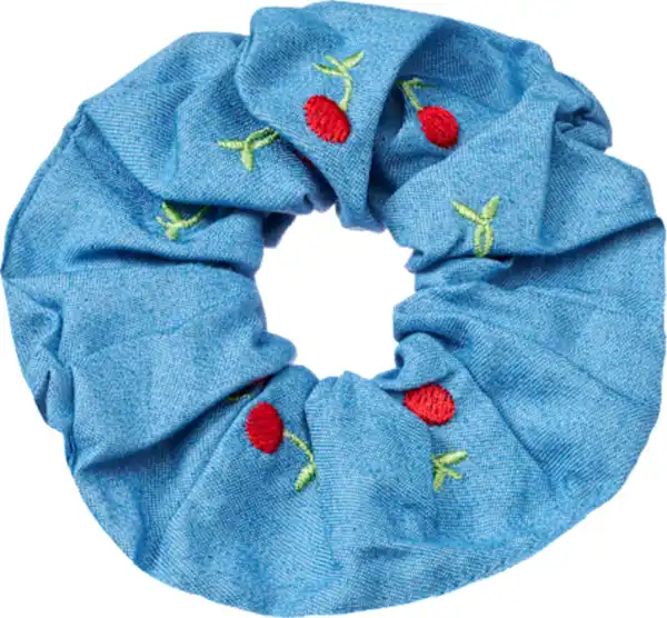 Bild 3 von ebelin Scrunchie mit Kirschen, Denim, 1 St