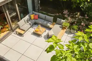 Siena Garden Gartenmöbel-Set Alvida Aluminium/Holz inkl. Kissen 5-tlg.