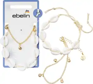 ebelin Fußketten mit Muscheln, Gold-Optik, 2 St