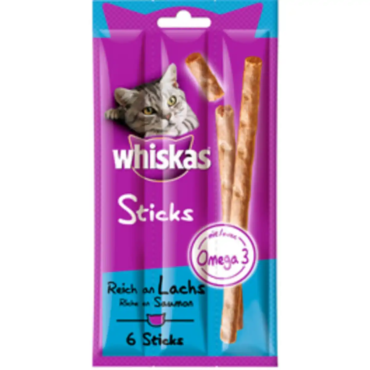 Bild 1 von WHISKAS Katzensnack »Sticks«, 36 g (6 Sticks), Lachs