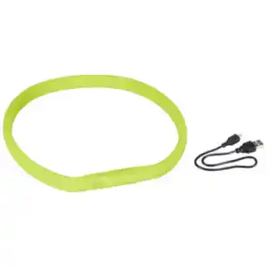 TRIXIE Flash Leuchtband USB, M-L, 50 cm/17 mm, grün