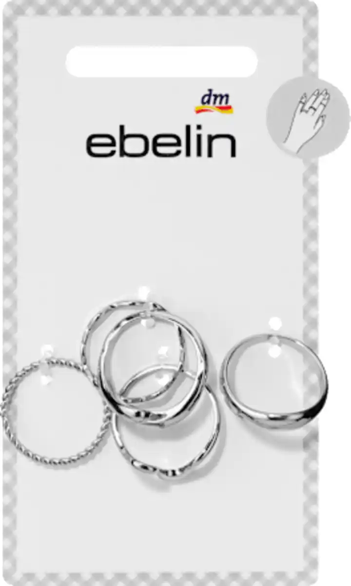 Bild 2 von ebelin Ringe Silber-Optik, 5 St