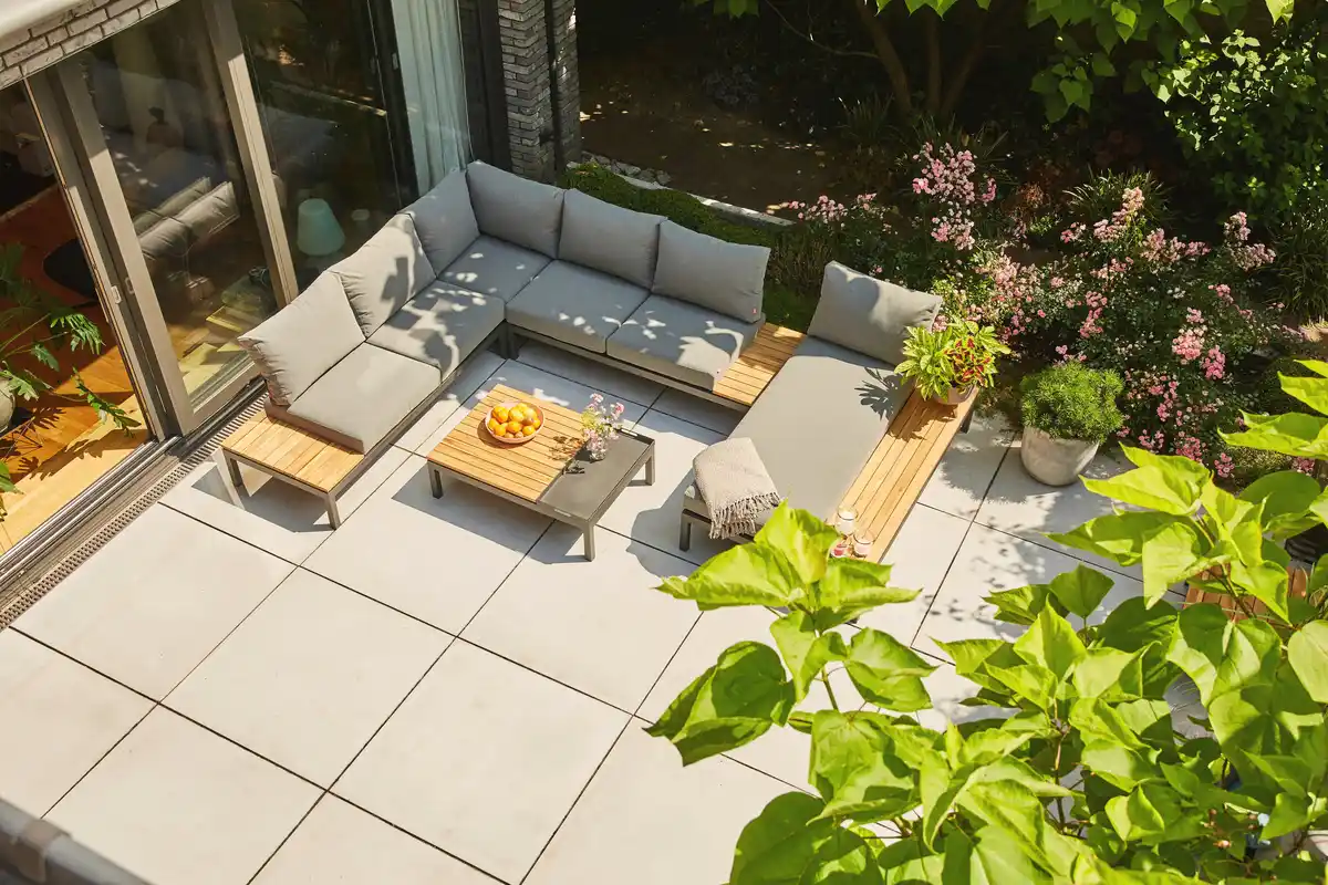 Bild 1 von Siena Garden Gartenmöbel-Set Alvida Aluminium/Holz inkl. Kissen mit Tablett 5-tlg.